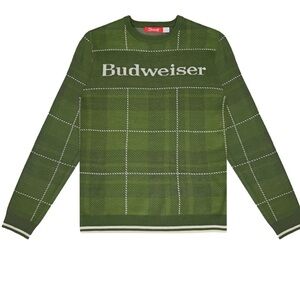 Budweiser Plaid Sweater Green Unisex Sizing Men’s Women’s Size S